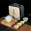 Portable Chinese Kung Fu Ceramic Tea Set with Glass, Travel Tea Set for Tea Lovers (B1) view 1