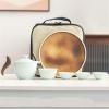 Portable Chinese Kung Fu Ceramic Tea Set with Glass, Travel Tea Set for Tea Lovers (B1) view 3