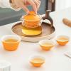 Portable Chinese Kung Fu Ceramic Tea Set with Glass, Travel Tea Set for Tea Lovers (B1) view 4