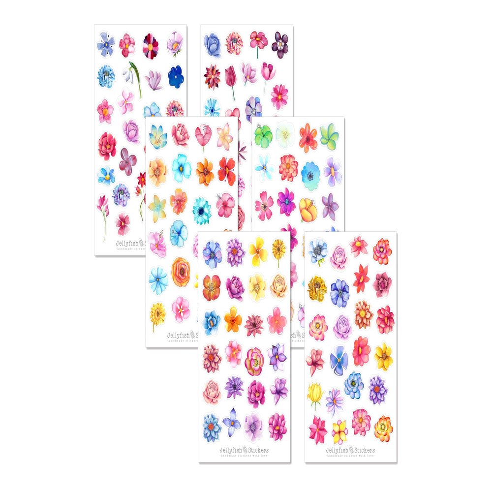 Colorful Flower Sticker Set