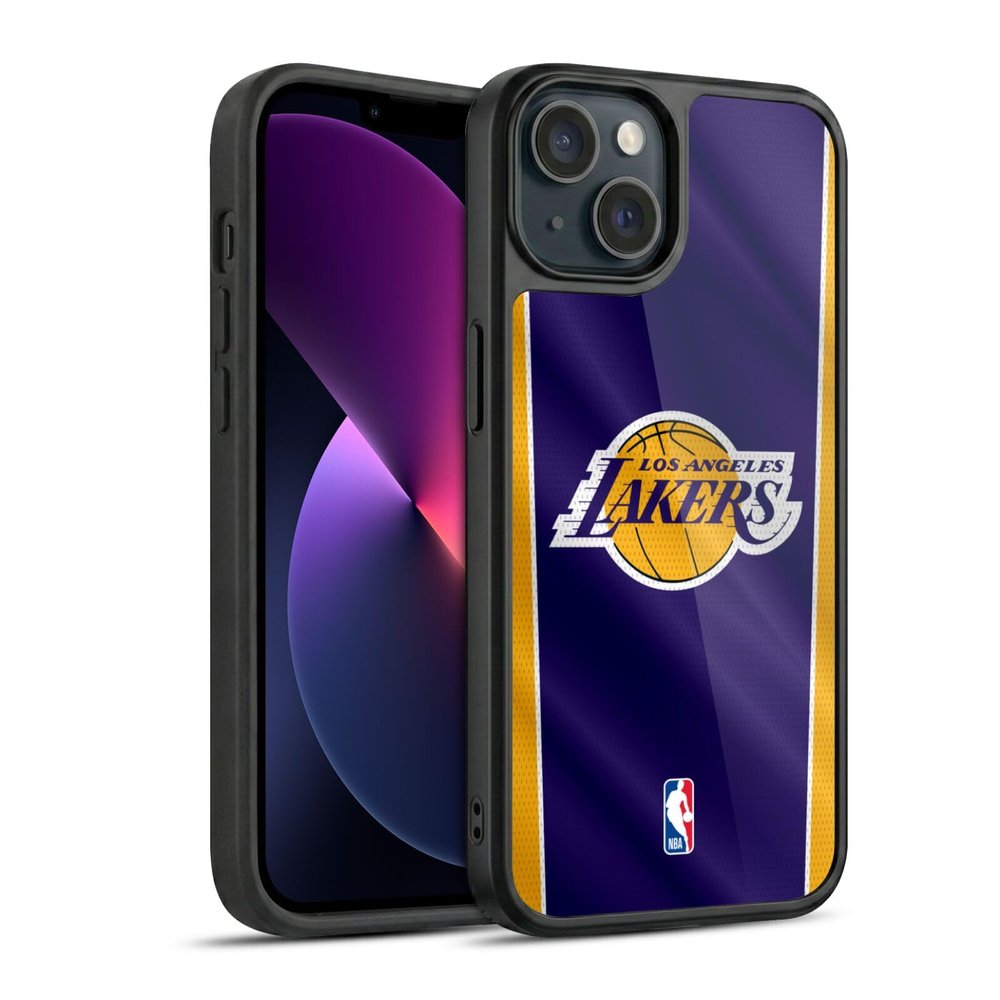 Head Case Designs Official NBA Vertical Banner Los Angeles Lakers Gel Armour Case [Military-Grade Protection] for Apple iPhone 13