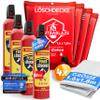 Fire Blanket 4-Pack, 1.6 x 1.8 m + Fire Extinguishing Spray 4-Pack, 750 ml - Fire Safety Set for Home, Kitchen & Car view 1