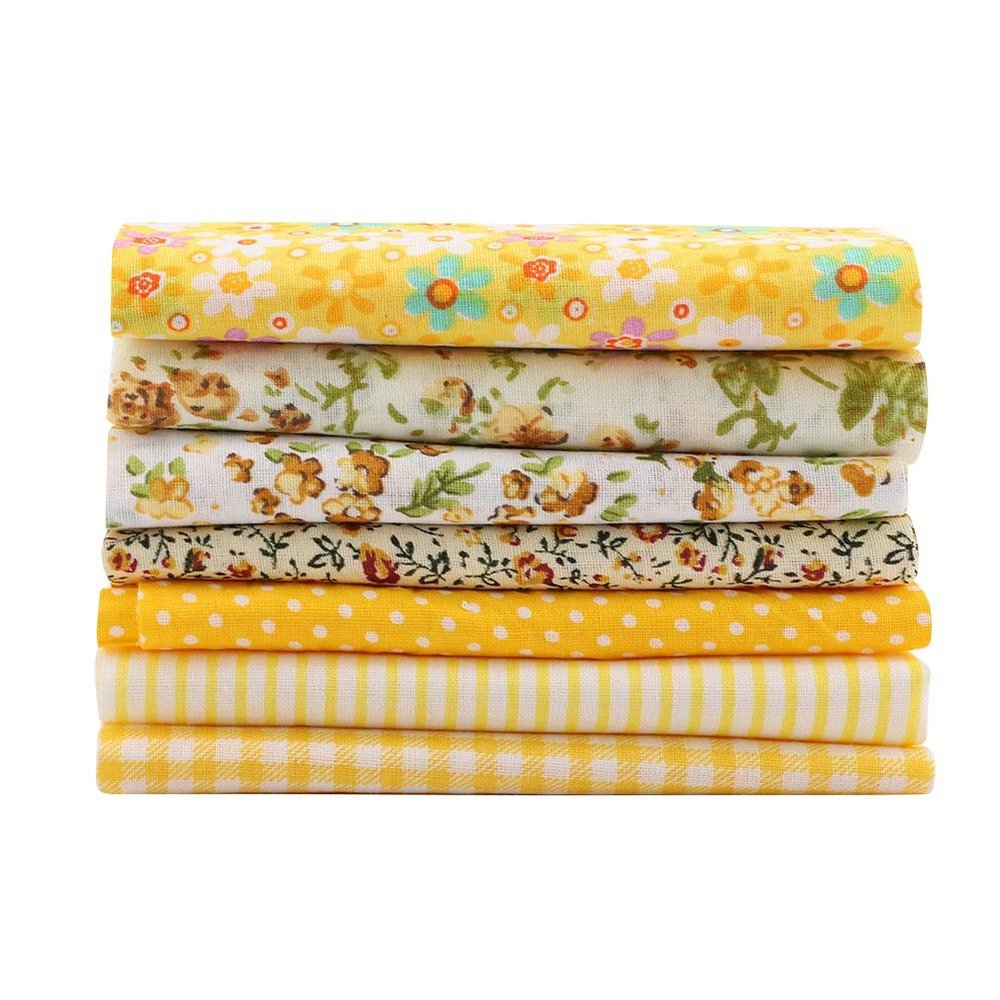 FTVOGUE 7 Pack 25x25cm Cotton Fabric Squares