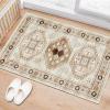 Vintage Oriental Entryway Rug, Washable Non-Slip Doormat, Beige Tribal, 40 x 60 cm view 1