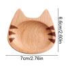 Wooden Soy Sauce Bowl in Cat Shape view 2