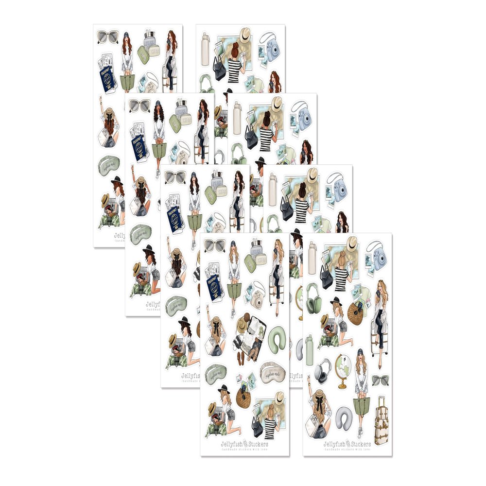 Girls Vacation Sticker Set