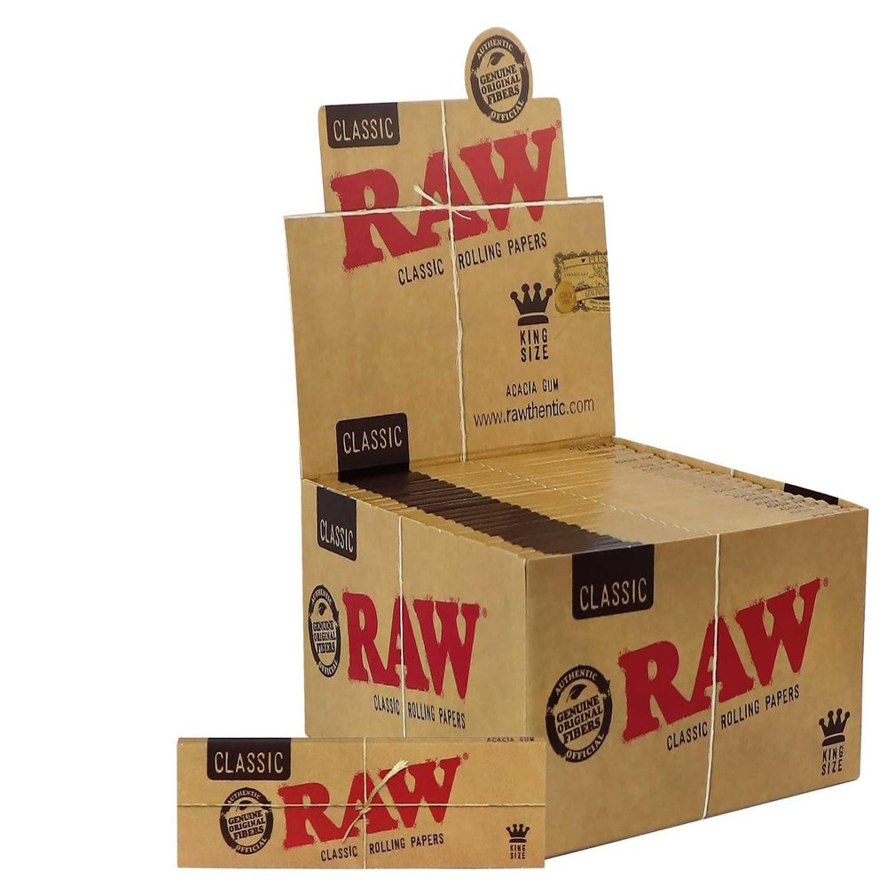 8x Raw Classic King Size Rolling Papers