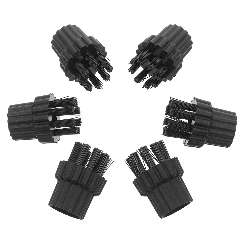 M8 Replacement Brushes for Steam Cleaners, 6-Pack, Black