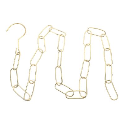 VILLCASE Heavy-Duty Iron Hanging Chain with Hooks for Garment Racks, Gold