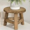 Generic Round Wooden Plant Stand Table view 3