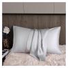 Silk Pillowcase, 100% Mulberry Silk, 40 x 60 cm, 50 x 70 cm, Queen-Size Pillowcase (Light Blue, 40 x 60 cm, 1 pc) view 3