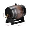 3L Vintage Striped Wooden Barrel Dispenser with Stand & Tap view 3