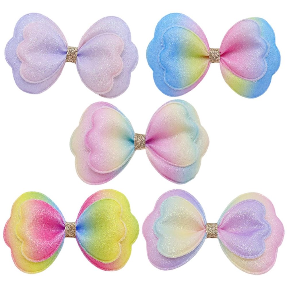 HOODANCOS 5-Pack Double-Layer Fabric Hair Bows