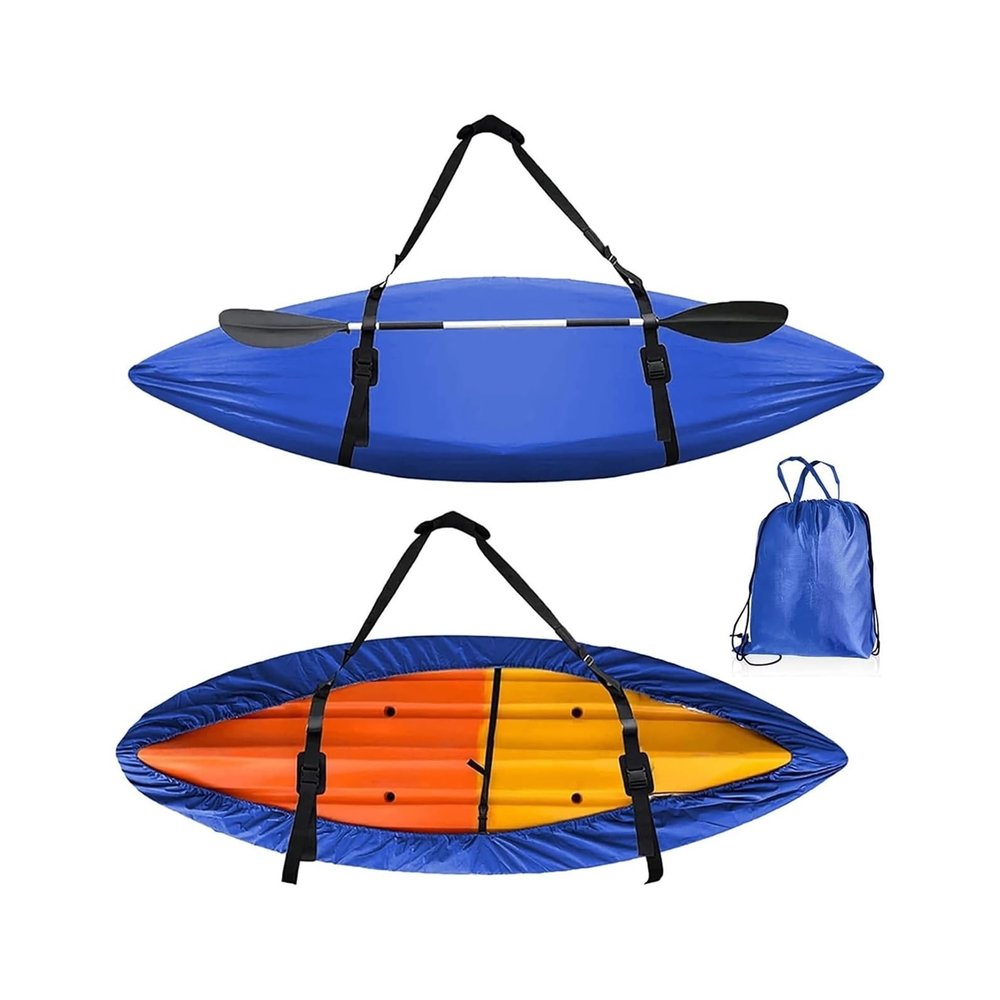 UZAMIRLEX Kayak Storage Cover, 420D Oxford, Blue, Fits 5.1–5.5 m Kayaks