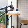 LYMGRZ Folding Wooden Side Table for Patio and Garden, Adjustable Height, Wall-Mounted, 60–120 cm Extendable view 2