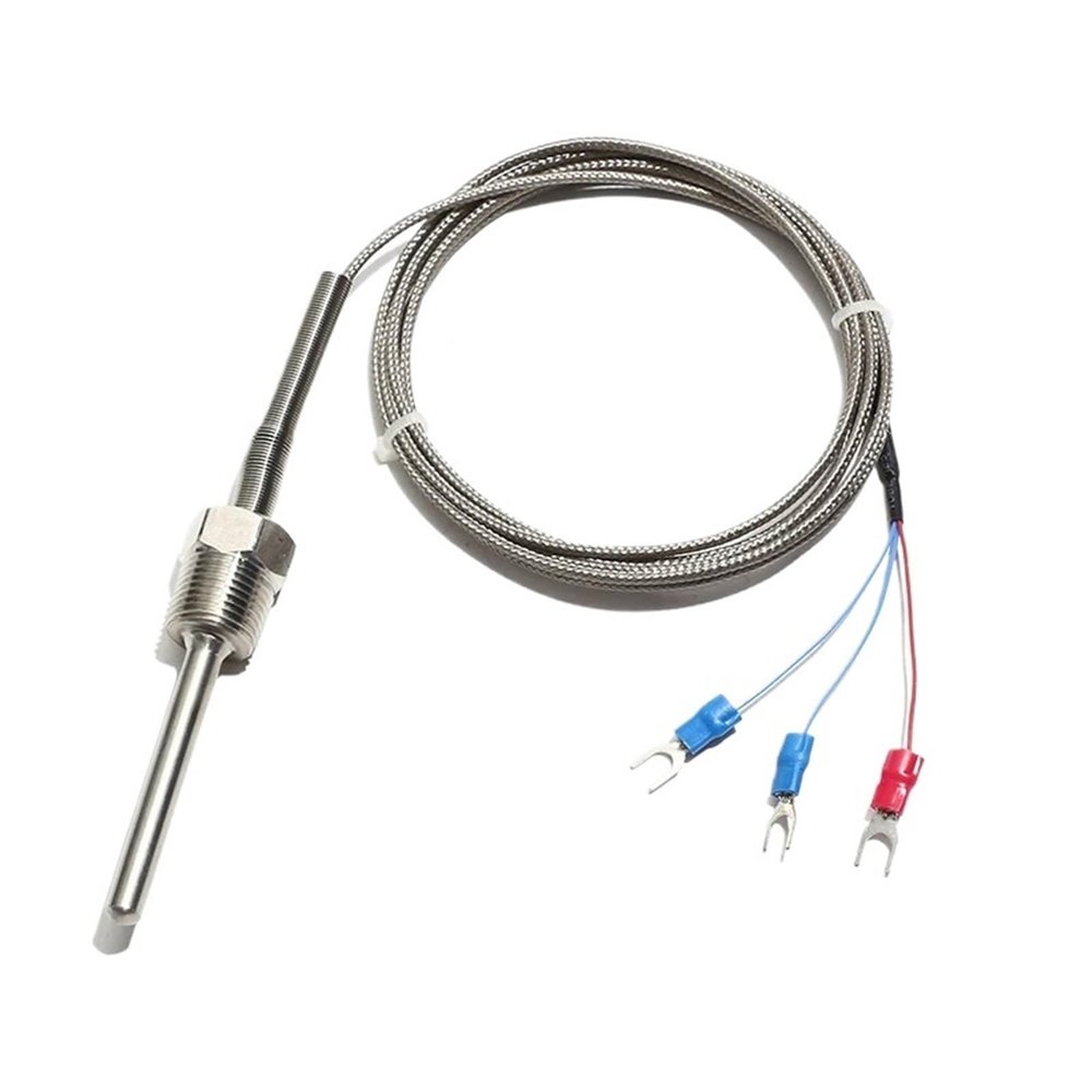 K/PT100 Threaded Thermocouple, Stainless Steel Probe, 800°C, 1–5 m, Pipe Temperature Controller (1 pc)
