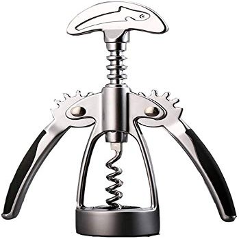 Wing Corkscrew with Bottle Opener and Stopper, Zinc Alloy, 18 x 7 cm, Multicolor