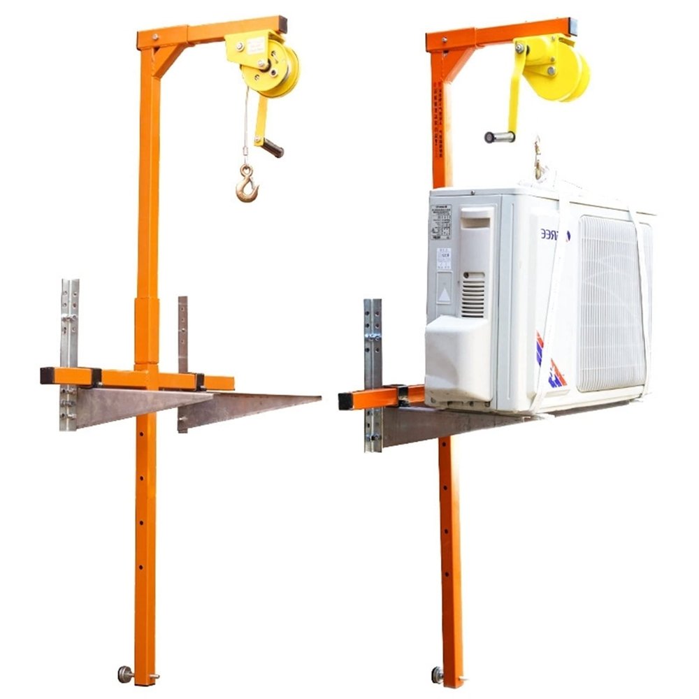 Portable Air Conditioner Crane Lifting Bracket, Hand-Crank Repair Tool for HVAC Installation and Maintenance