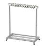 Mop and Broom Holder with Wheels, Space-Saving Storage Rack for Cleaning Tools and Garden Storage view 1