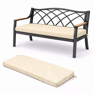 Generic Outdoor Bench Cushion 110 x 40 cm, 5 cm Thick, Off-White