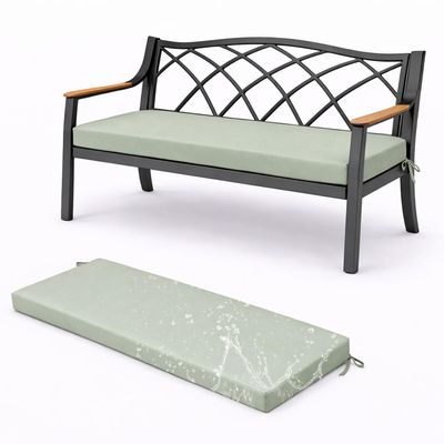 Generic Outdoor Bench Cushion 150 x 40 cm, Weather-Resistant, 5 cm Thick, Light Gray
