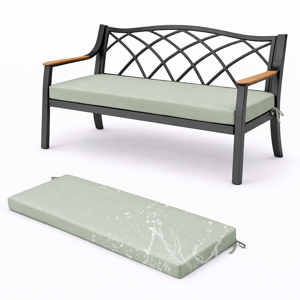 Generic Outdoor Bench Cushion 150 x 40 cm, Weather-Resistant, 5 cm Thick, Light Gray