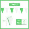 COMOOKA 20M Green and White Outdoor Pennant Banner, 40 Flags view 2