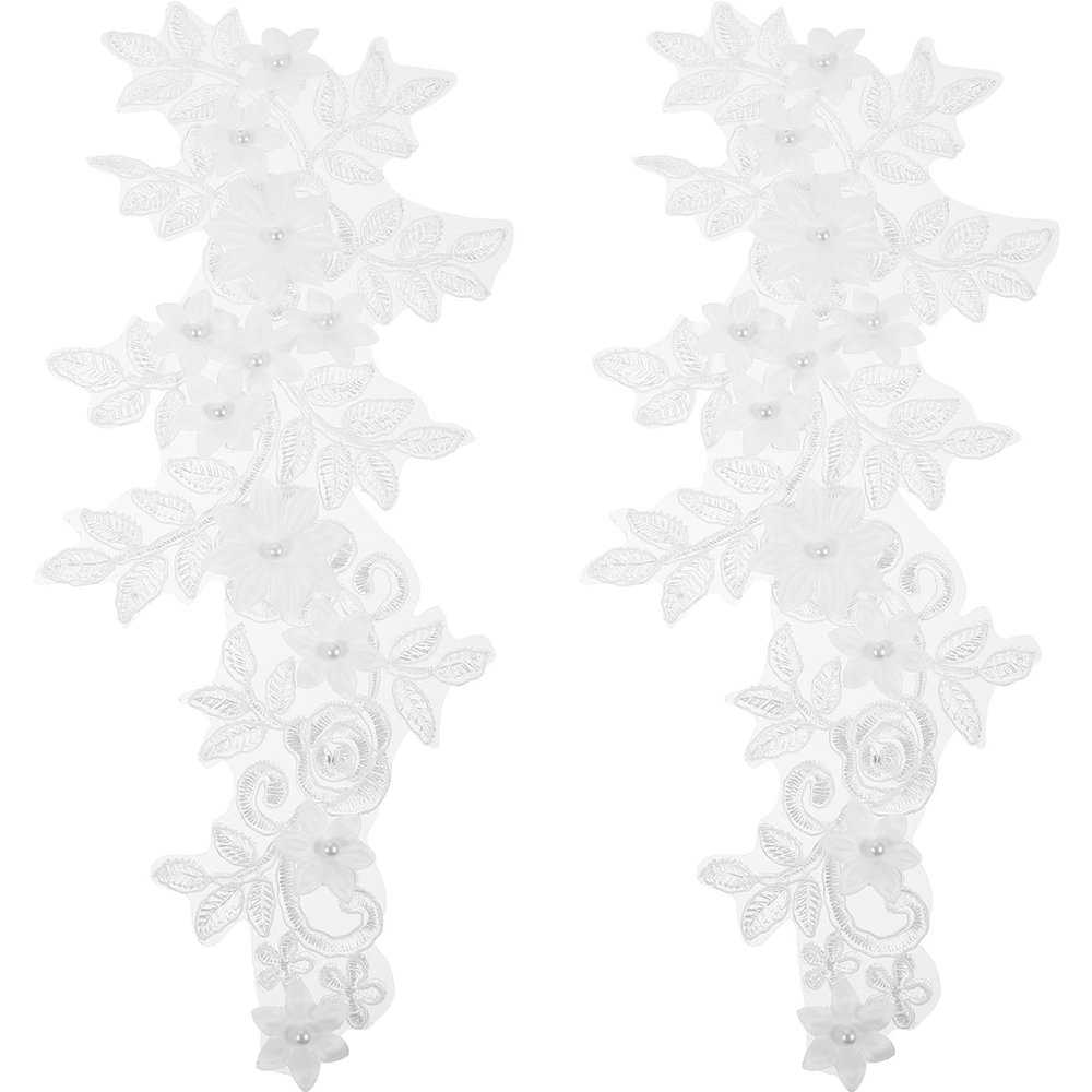 NESTINGHO Weier Embroidered Lace Collar with Flowers - 1 Pair for Sewing