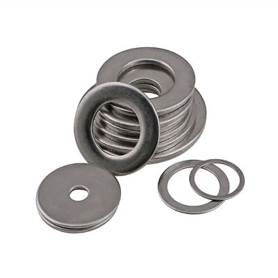 304 Stainless Steel Flat Washers for Screws, M3–M20 (50 pcs M6 × 12 × 0.5)