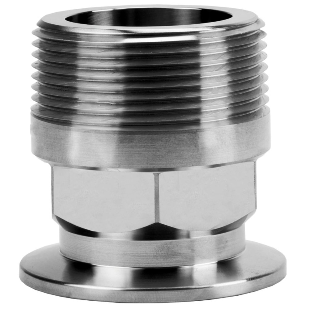 2-Piece Stainless Steel Flange to 2-Inch NPT Male Adapter for Vacuum Connections, Quick Installation, ISO-KF Compatible (KF50–1 1/4 in.)