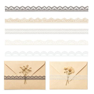 Nymora 40 Lace Stickers Brown - Decorative Paper Stickers for Scrapbooking & Journaling