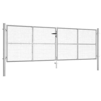 Lumanois Garden Gate, Galvanized Steel, 400 x 125 cm, Silver