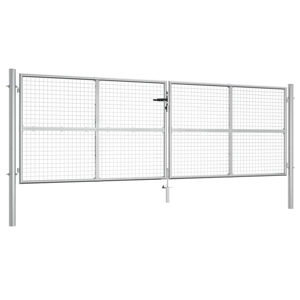 Lumanois Garden Gate, Galvanized Steel, 400 x 125 cm, Silver