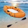 Lightweight PVC Packraft Inflatable 1/2-Person Kayak, Ultra-Compact & Quick-Inflating, for Fishing, Calm Waters and Bicycle Transport, with Carrying Bag (Orange) view 1