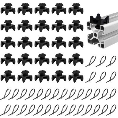 30-Piece Slot 8 Cable Holder Blocks for Aluminum Profiles, 21 x 21 Slot Nuts