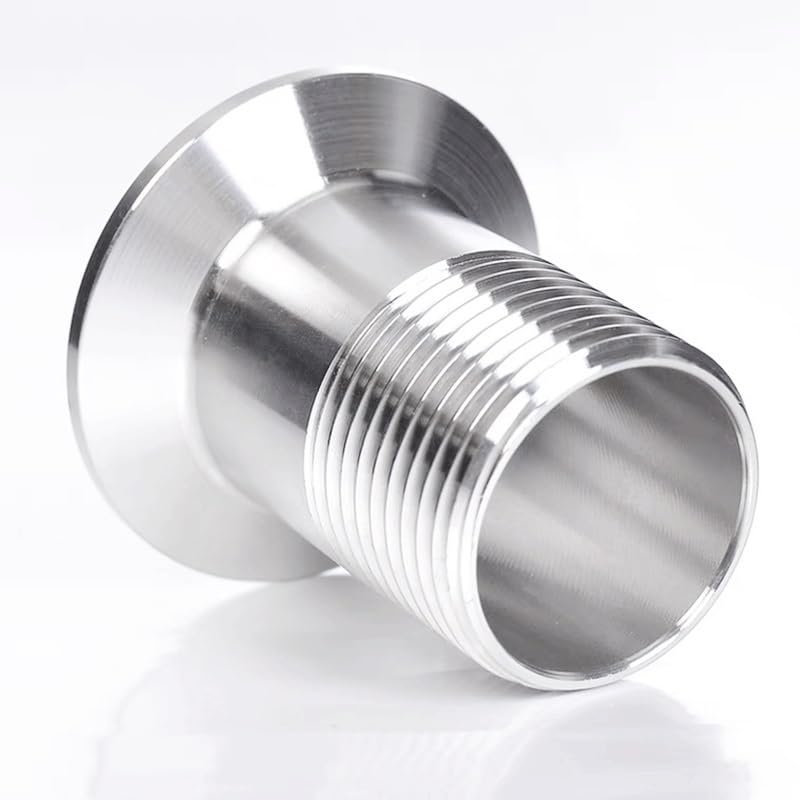 BSP Sanitary 304 Stainless Steel Tri-Clamp Pipe Fitting Adapter with Male Thread for Home Renovation, 1 Pc. (DN40 x 50.5 mm Ferrule)