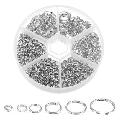SULIKJHUI 690 Pcs Silver Mini Key Rings