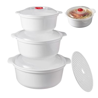AXVRAV 3-Piece Microwave Container Set with Lids, 900/1600/2400 mL