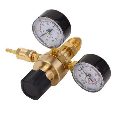 Eminchu Argon-CO2 Gas Regulator, CGA580 Inlet, 5/8"-18 UNF Outlet, 0–315 bar Inlet, 0–10 bar Outlet, 6.6 ft Hose and Pressure Gauges