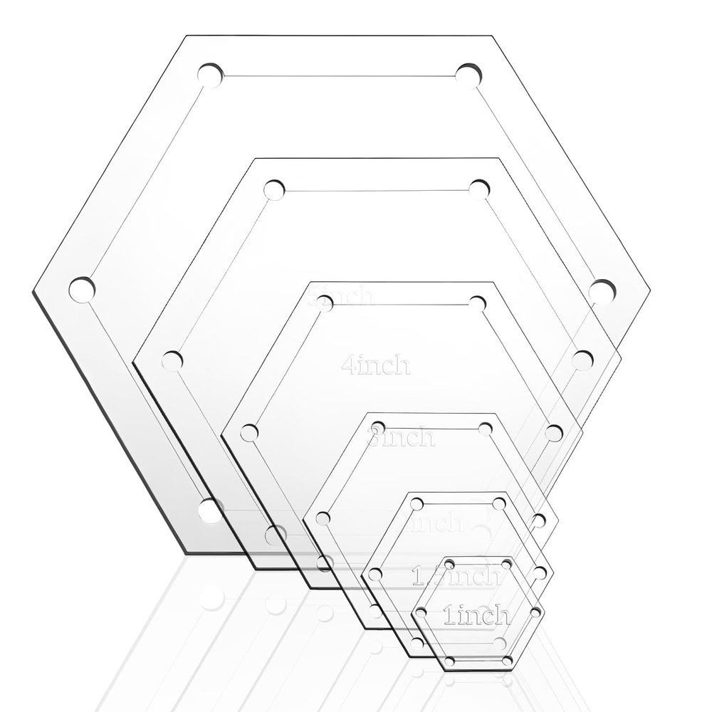 6-Piece Hexagon Quilting Acrylic Template Set