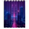 Petronas Twin Towers Purple Night Blackout Curtains, City Photography Sliding Panels, W132 x H240 cm, 2 Panels view 2