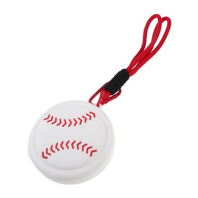 Small White Silicone Pouch with Baseball Keychain for Athletes