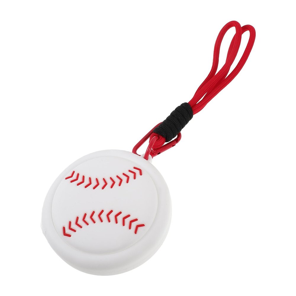 Small White Silicone Pouch with Baseball Keychain for Athletes
