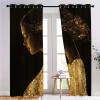 Gold-Toned Silhouette Blackout Curtains, Female Silhouette Bedroom Panels, Modern Portrait Design, 117 x 138 cm, 2 Panels view 4
