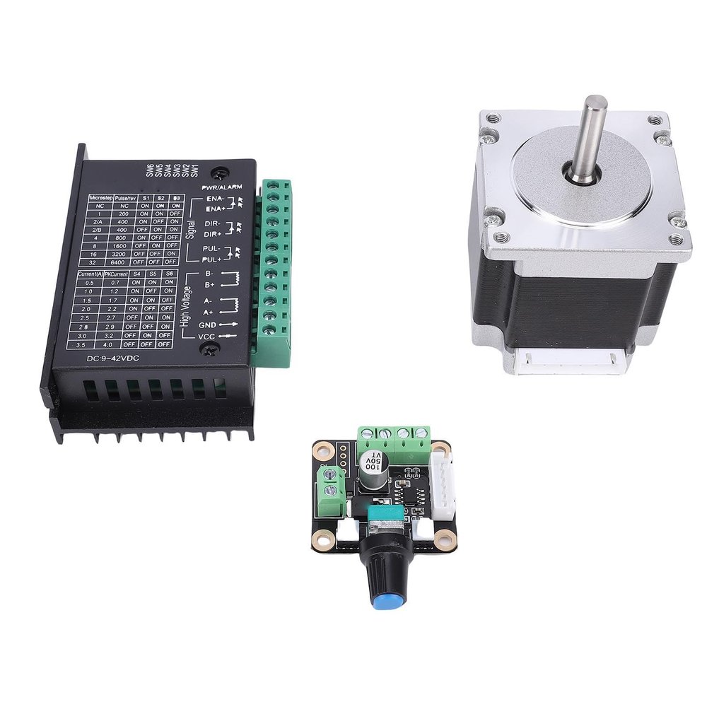 AUNMAS NEMA 23 Stepper Motor Driver Kit, Alloy Steel for Hybrid Technology, 126 N·cm Torque, Ideal for 3D Printers and CNC Machines