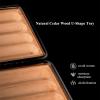 SDFSDE Travel Cigar Humidor, Cedar-Lined Leather Cigar Case, Vintage Cigar Box for Men, Holds 3/4/5 Cigars (5 Cigars) view 2