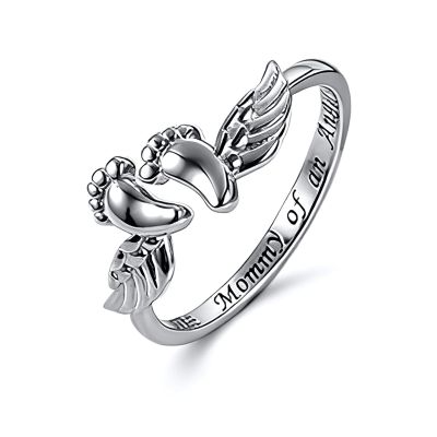 Mother Daughter Rings - Open Memory Piece with Child's Footprint