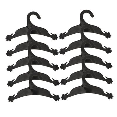 KOCKSHION 10-Pack Black Claw-Shaped Plastic Hangers for Dog Clothes