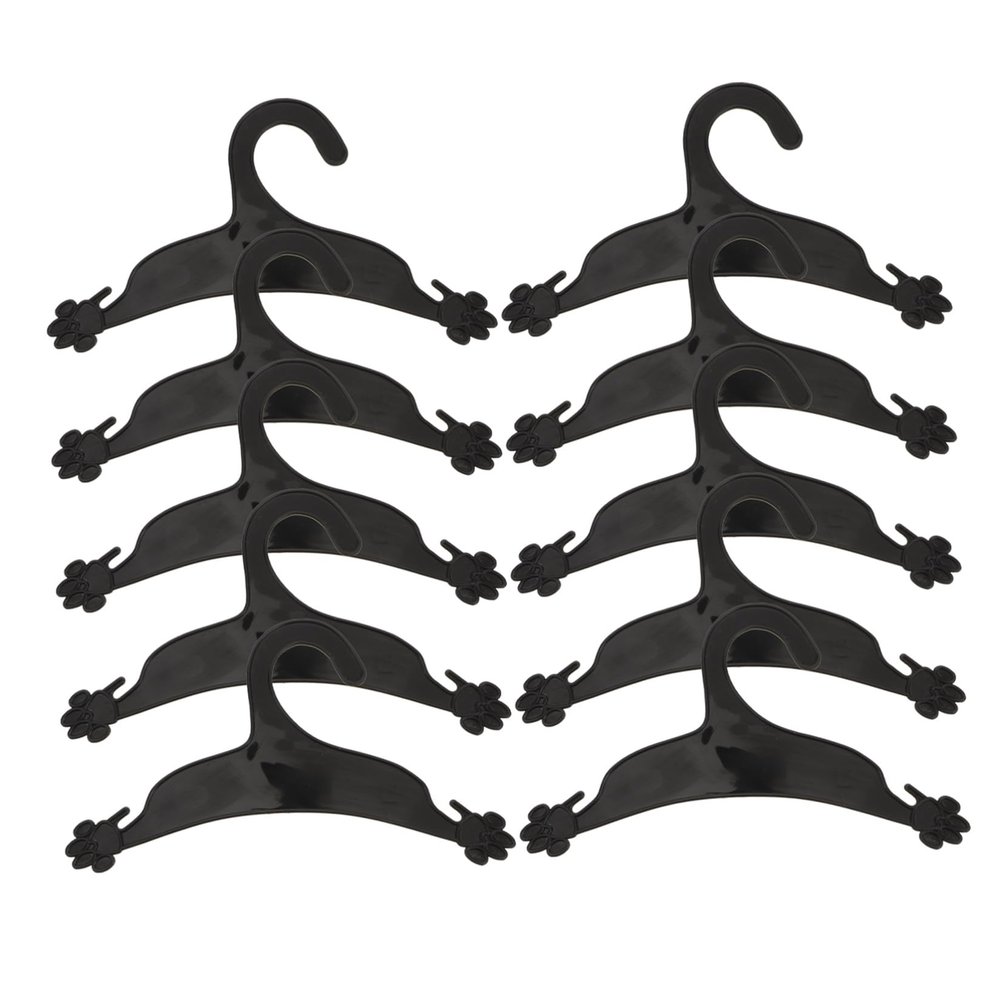 KOCKSHION 10-Pack Black Claw-Shaped Plastic Hangers for Dog Clothes