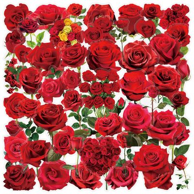 Ovanda 50 Transparent Rose Stickers for Weddings
